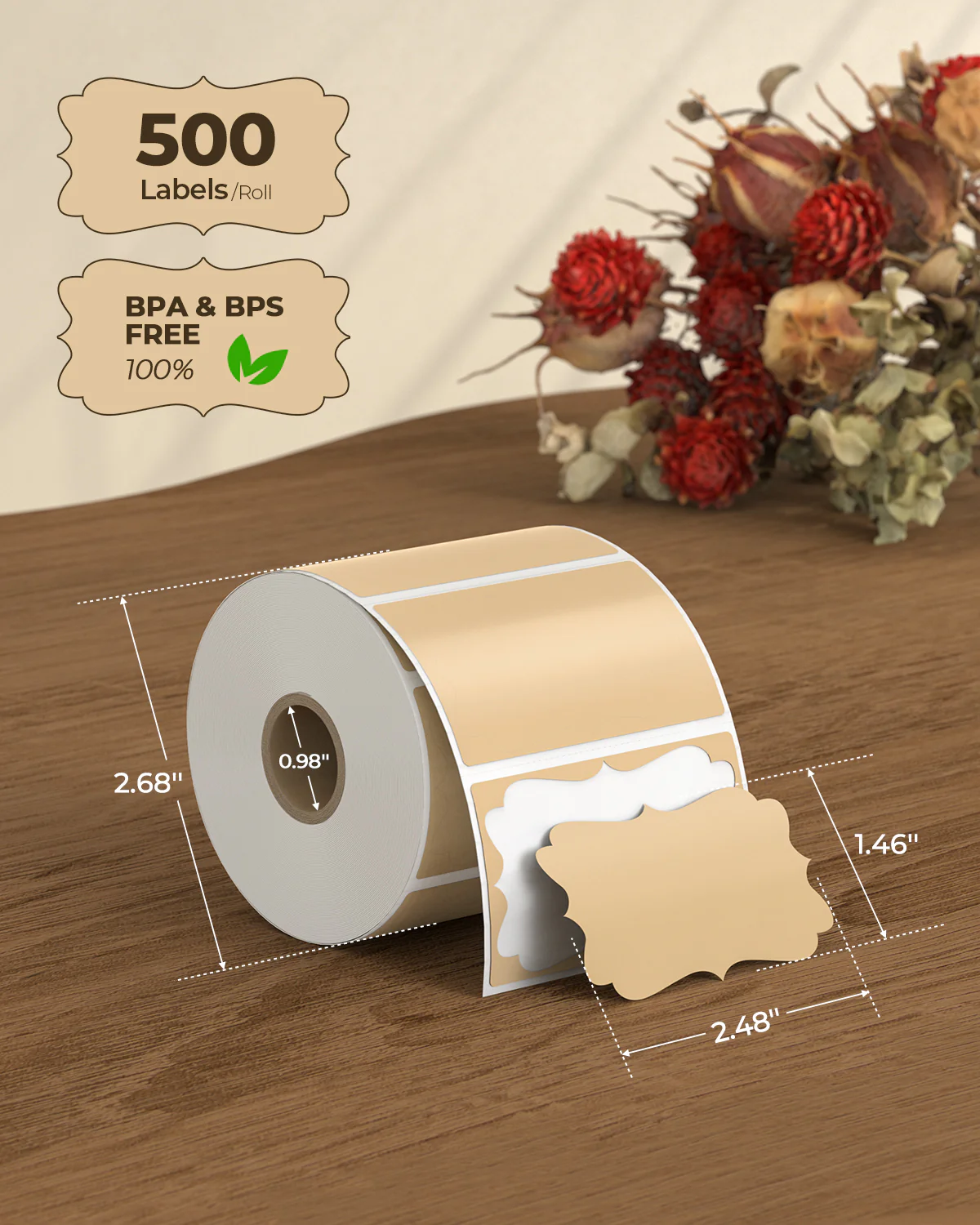 2.5" x 1.5" Kraft Labels - Image 3